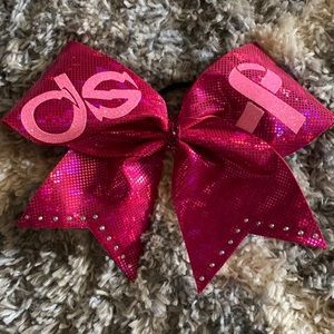 Cheer bow. Dark oil with shimmer and rhinestones